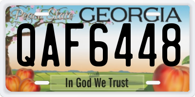 GA license plate QAF6448
