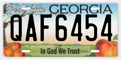 GA license plate QAF6454
