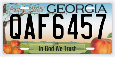 GA license plate QAF6457