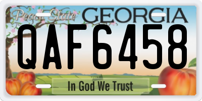 GA license plate QAF6458