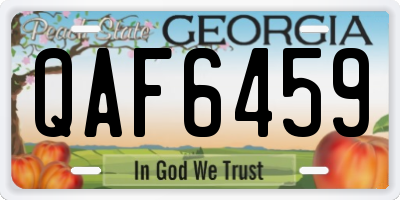 GA license plate QAF6459