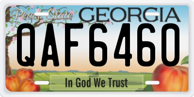GA license plate QAF6460