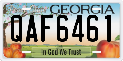 GA license plate QAF6461