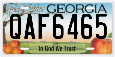 GA license plate QAF6465
