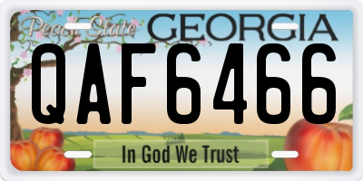 GA license plate QAF6466
