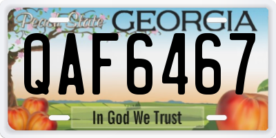 GA license plate QAF6467