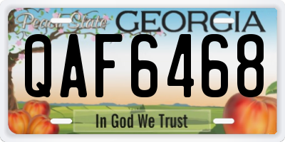 GA license plate QAF6468