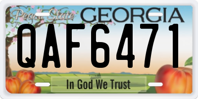 GA license plate QAF6471