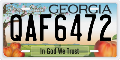 GA license plate QAF6472
