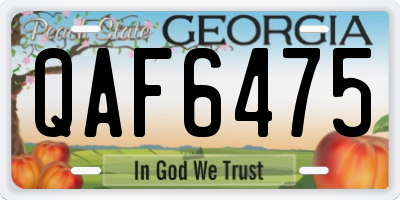 GA license plate QAF6475