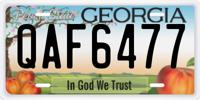 GA license plate QAF6477