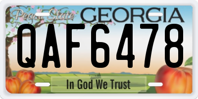 GA license plate QAF6478
