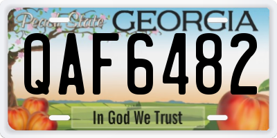 GA license plate QAF6482