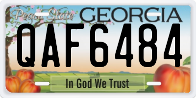 GA license plate QAF6484