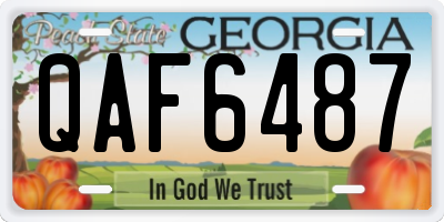 GA license plate QAF6487