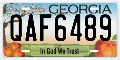 GA license plate QAF6489