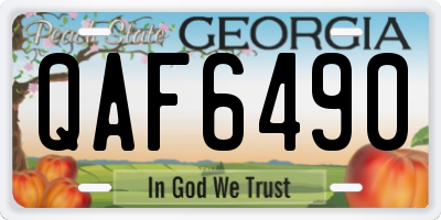 GA license plate QAF6490
