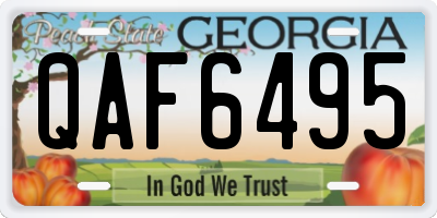 GA license plate QAF6495