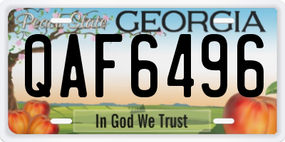 GA license plate QAF6496