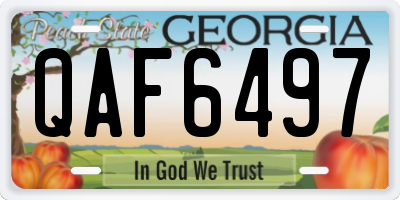 GA license plate QAF6497