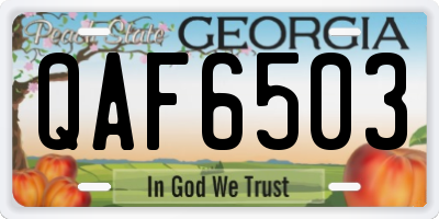 GA license plate QAF6503