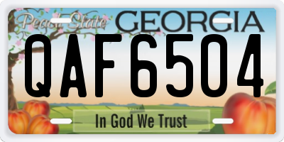 GA license plate QAF6504