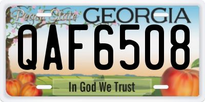 GA license plate QAF6508
