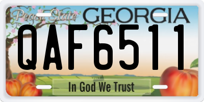 GA license plate QAF6511