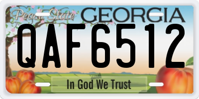 GA license plate QAF6512