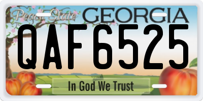 GA license plate QAF6525