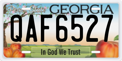 GA license plate QAF6527