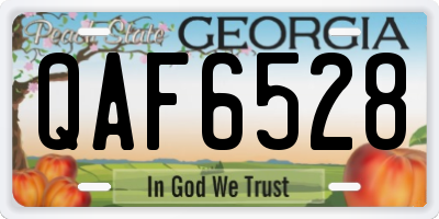 GA license plate QAF6528