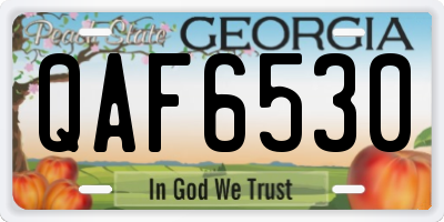 GA license plate QAF6530