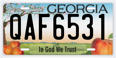 GA license plate QAF6531