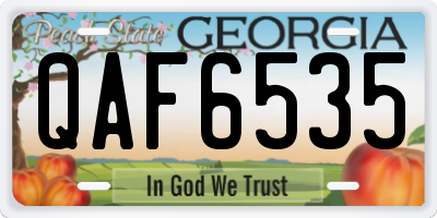 GA license plate QAF6535