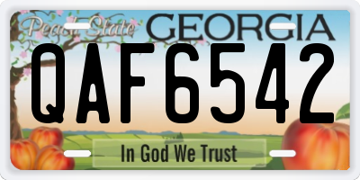 GA license plate QAF6542