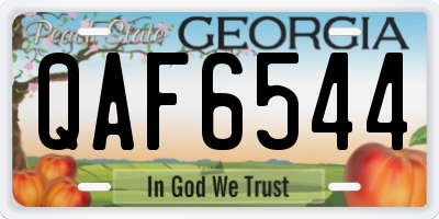 GA license plate QAF6544