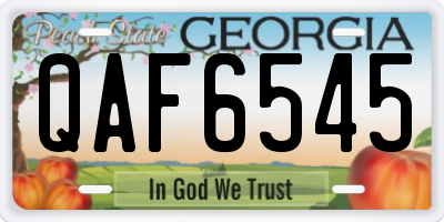 GA license plate QAF6545