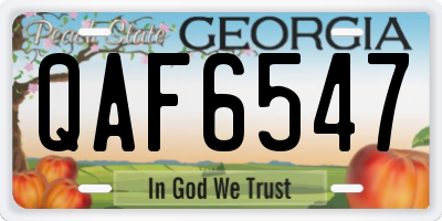 GA license plate QAF6547