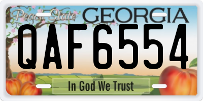GA license plate QAF6554