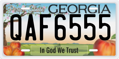 GA license plate QAF6555