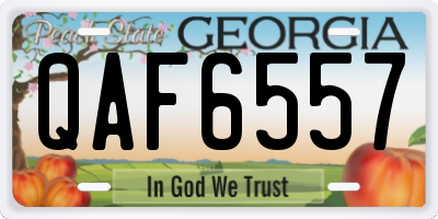 GA license plate QAF6557