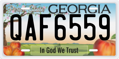 GA license plate QAF6559