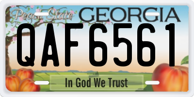 GA license plate QAF6561