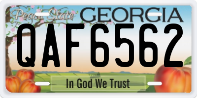 GA license plate QAF6562