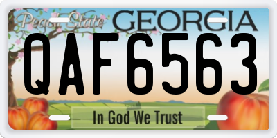GA license plate QAF6563