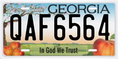 GA license plate QAF6564