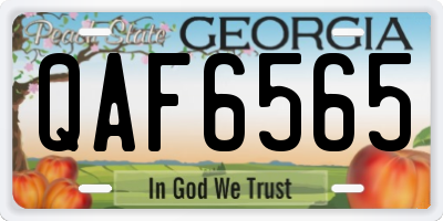 GA license plate QAF6565