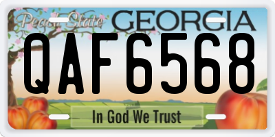 GA license plate QAF6568