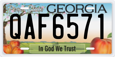 GA license plate QAF6571